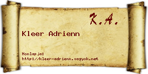 Kleer Adrienn névjegykártya